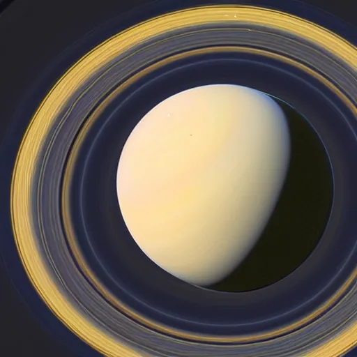 Prompt: rubber bouncy balls being flattened by saturn