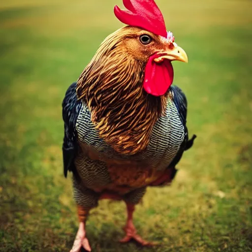 Image similar to a high quality photo of a chicken wearing a suit, Romanticism, 8k