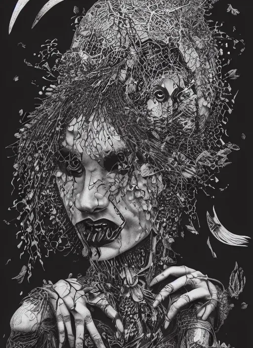 Prompt: Witch goddess painting by Dan Hillier, trending on artstation, artstationHD, artstationHQ, 4k, 8k