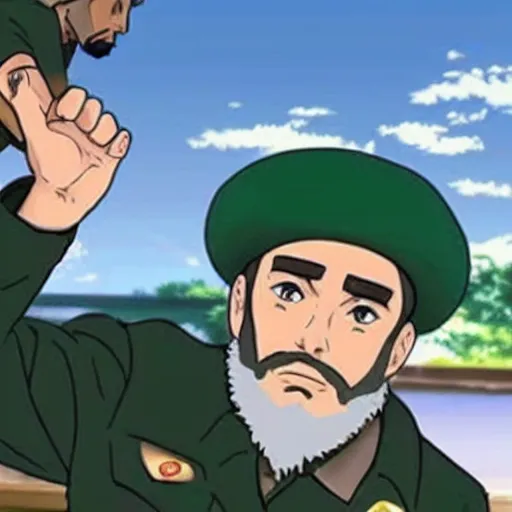 Image similar to fidel castro anime