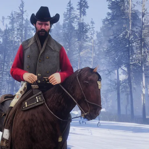 Image similar to A ukrainian cossack in Red Dead Redemption 2