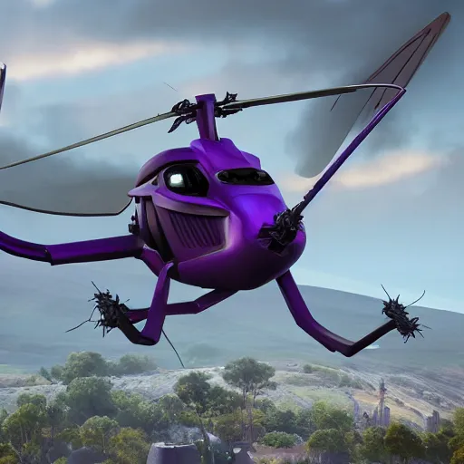 Image similar to Thanos helicopter, realistic, photo real,