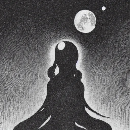 Prompt: walter h. everett illustration of the moon god's physical embodiment on earth