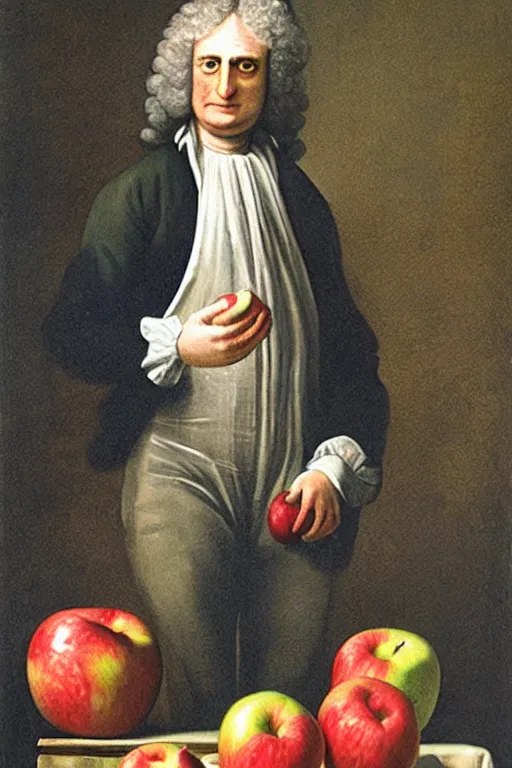 Image similar to isaac newton juggling apples