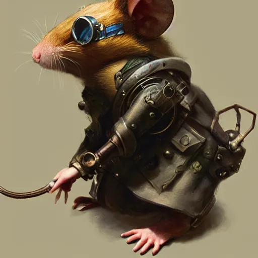 Image similar to a rat with steampunk googles, by Ruan jia