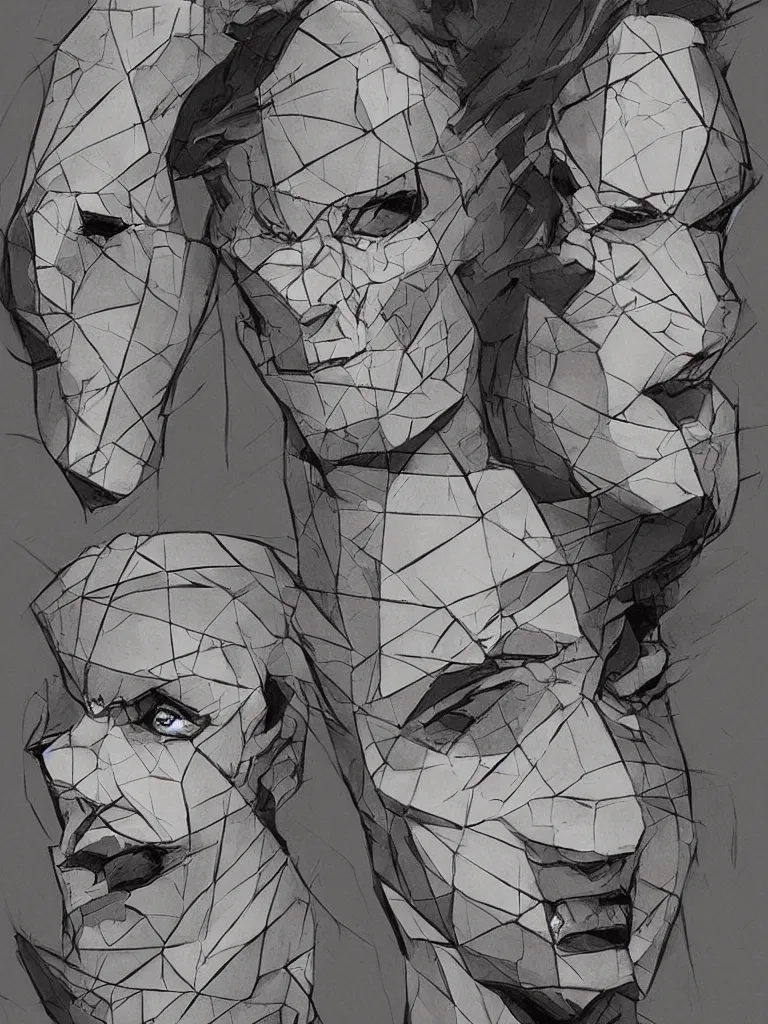 Prompt: fractured faces by disney concept artists, blunt borders, rule of thirds
