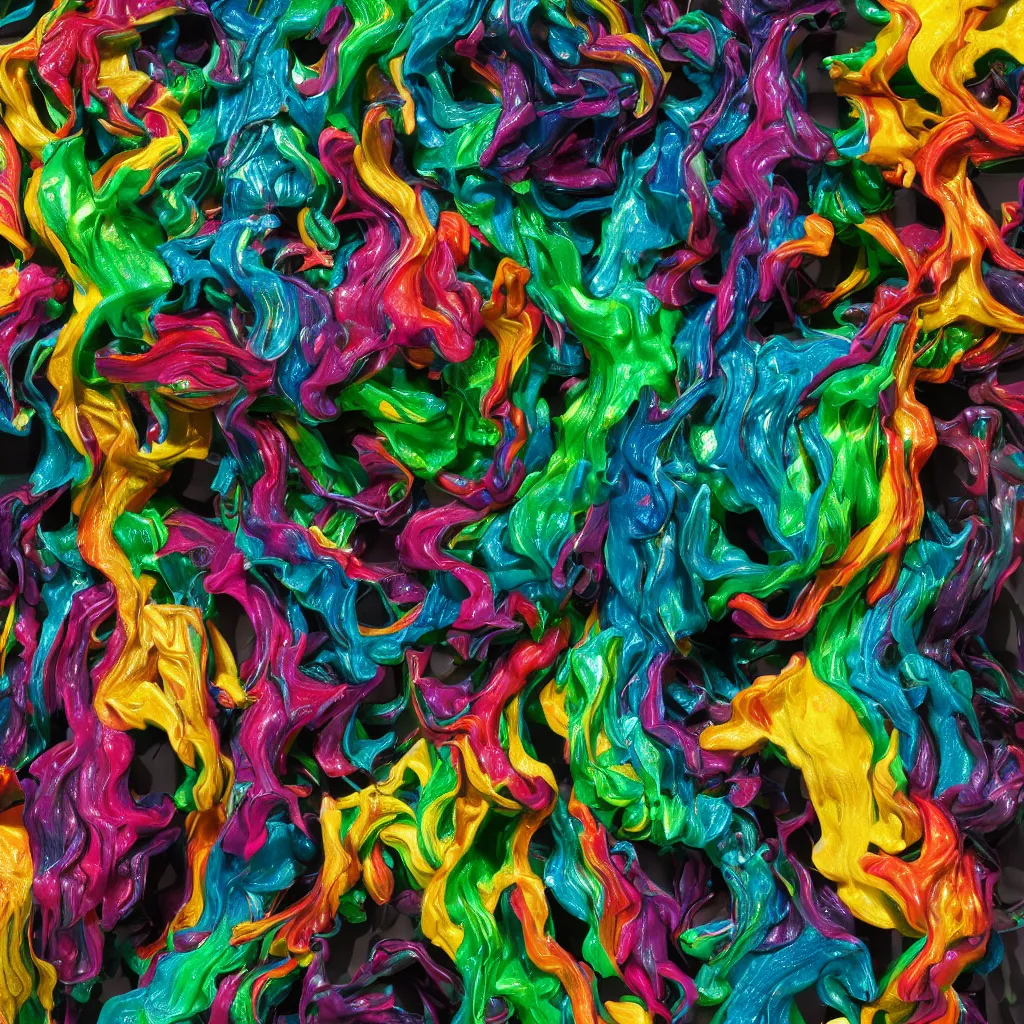 Image similar to painful pleasures by lynda benglis, octane render, colorful, 4 k, 8 k