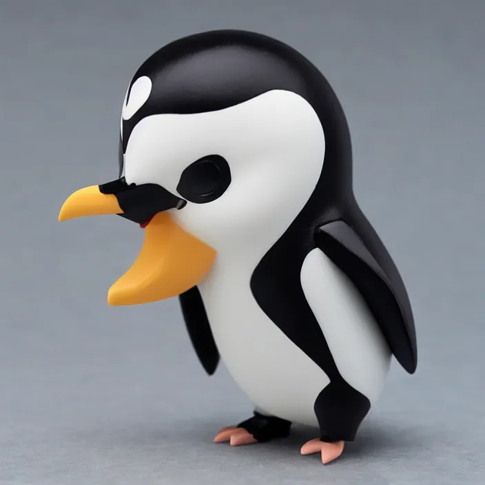 Image similar to a penguin, an anime nendoroid of a penguin, figurine, detailed product photo