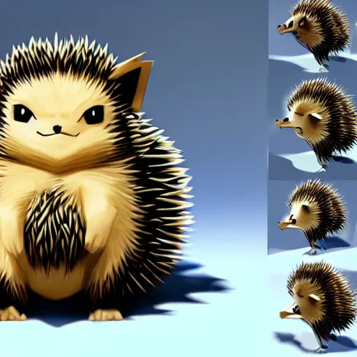 Image similar to A pokemon that looks like A hedgehog without thorns, clothed in a layer of shadows ，Trending on art station. Unreal engine.