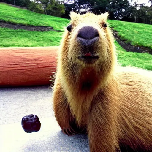 Image similar to a gummy bear but it ’ s a capybara instead of a bear