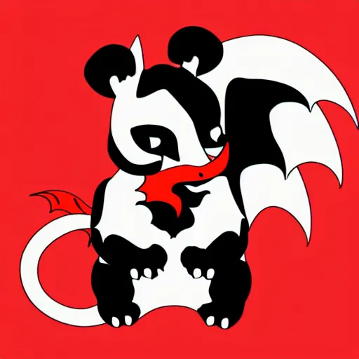 Image similar to vector art of welsh dragon and panda mixed, intercrossed, chimera, welsh flag, adobe illustrator