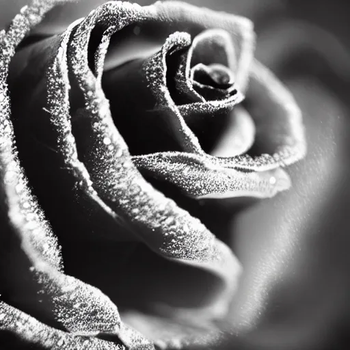 Image similar to award - winning macro of a beautiful black rose made of glowing molten magma