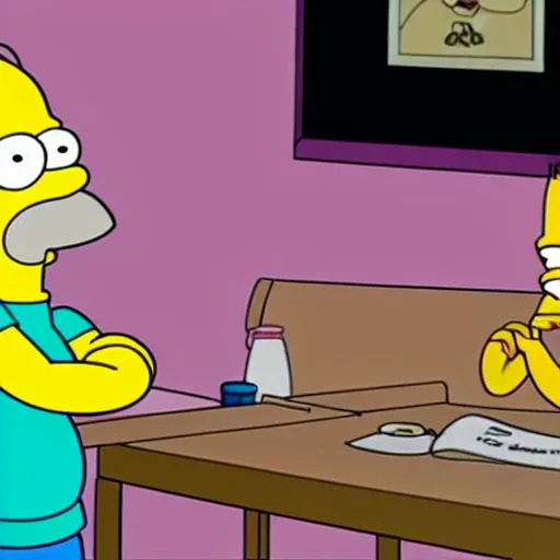 Prompt: homer simpson drawn in an episode of family guy