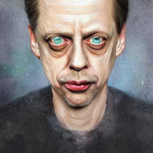 Prompt: hyperrealistic mixed media high resolution painting of a Steve Buscemi, stunning 3d render inspired art by István Sándorfi and Greg Rutkowski, perfect symmetry, dim volumetric lighting, 8k octane beautifully detailed render, post-processing, extremely hyper-detailed, intricate, epic composition, highly detailed attributes, highly detailed atmosphere, cinematic lighting, masterpiece, trending on artstation, very very detailed, masterpiece, stunning, flawless structure, lifelike texture, perfection,