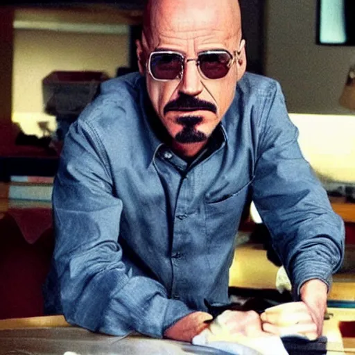 Image similar to robert downey jr as walter white