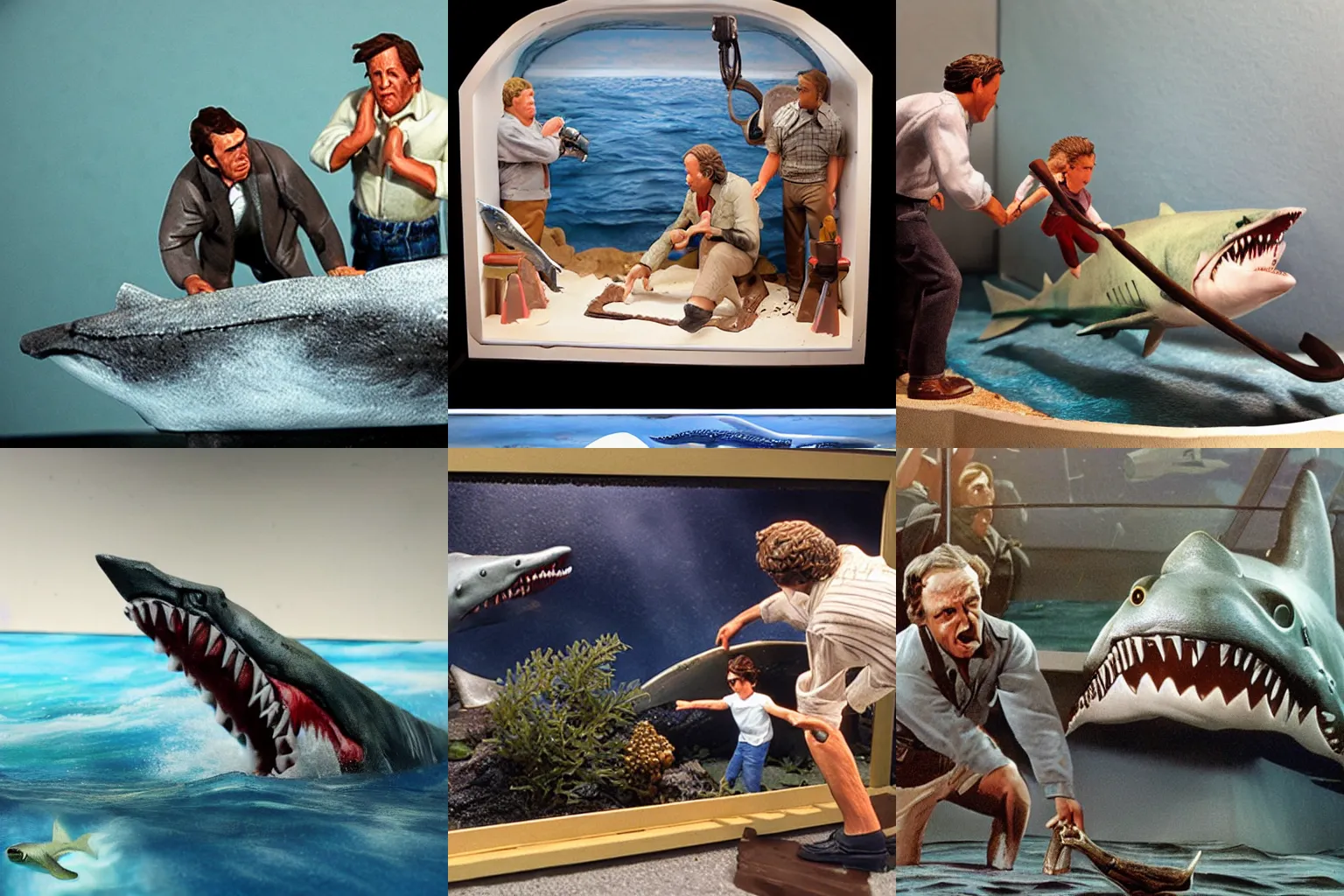 Prompt: Jaws movie scene diorama, ultra realistic”