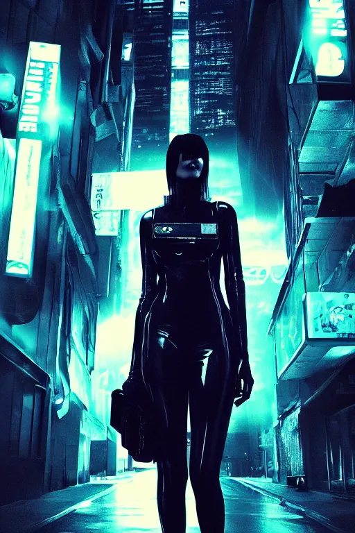 Image similar to high fashion poster clothing design photographic, majiec kuciara, cyberpunk blade runner, volumetric light, floodlight, ambient, street, dark, neon lights, artstation, high contrast, 4 k detailed