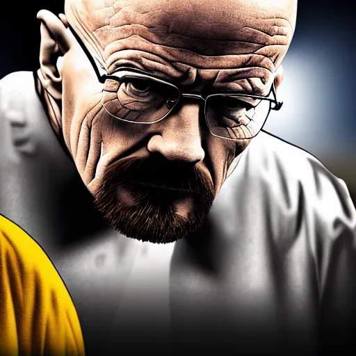 Image similar to walter white in ufc fighting match, 4 k, high resolution, still, landscape, hd, dslr, hyper realistic