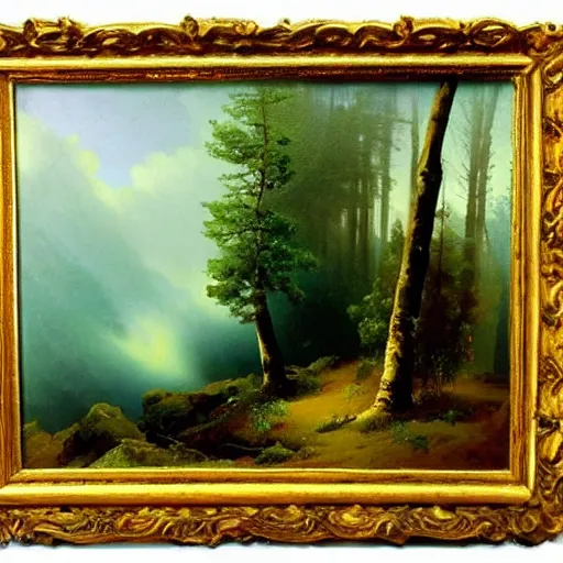 Image similar to aivazovsky's painting. forest landscape. oil on canvas, a masterpiece in the style of aivazovsky.