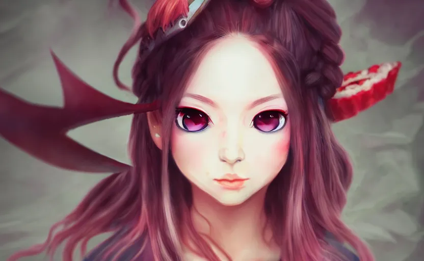 Image similar to cute girl made of sushi, dnd character portrait, anime, realistic render