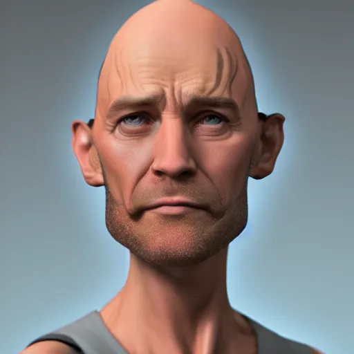 Image similar to Dr. Venture in real life with a reddish-brown chin strap goatee and a hooked nose, long gaunt face, skinny body and neck, very thin and bald, realistic, very realistic, hyperrealistic, highly detailed, very detailed, extremely detailed, detailed, digital art, oil painting, trending on artstation, headshot and bodyshot, detailed face, very detailed face, extremely detailed face, HD Quality, 8k resolution