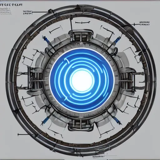 Prompt: the blueprints of a fusion reactor engine, highly detailed