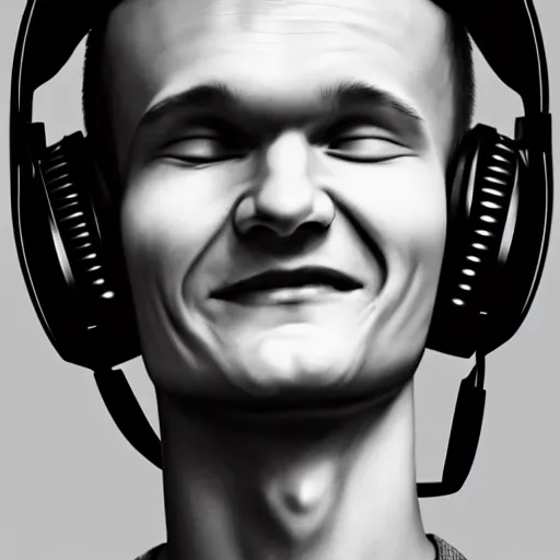 Prompt: vitalik buterin in big headphones with closed eyes listens to music and smiles, wayne barlow, bao pham, donato giancola, larry elmore, masterpiece, trending on artstation, featured on pixiv, cinematic composition, beautiful lighting, sharp, details, hyper - detailed, hdr, 4 k, 8 k