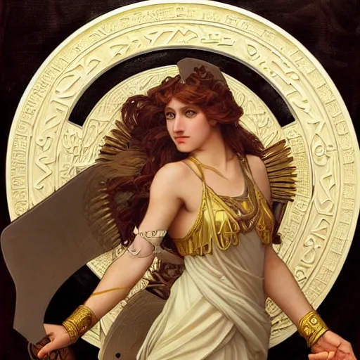 Prompt: greek goddess athena, highly detailed, digital painting, artstation, concept art, smooth, sharp focus, illustration, ArtStation, art by artgerm and greg rutkowski and alphonse mucha and J. C. Leyendecker and Edmund Blair Leighton and Katsuhiro Otomo and Geof Darrow and Phil hale and Ashley wood and Ilya repin and Charlie Bowater