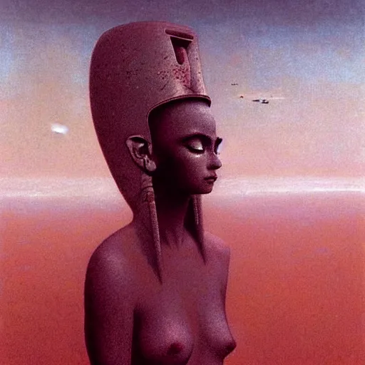 Image similar to egyptian princess by beksinski