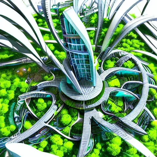 Image similar to futuristic botanical city