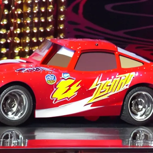 Image similar to photo of lightning mcqueen on stage at the academy awards