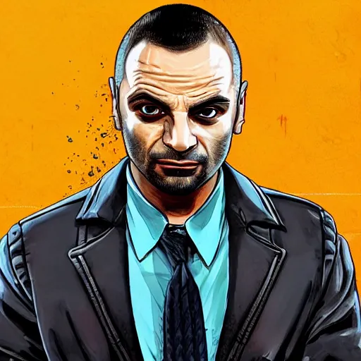 Image similar to Michael Mando aka Nacho Varga from Better Call Saul as a GTA character portrait, Grand Theft Auto, GTA cover art