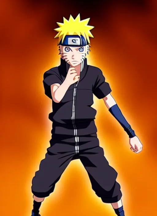 Image similar to naruto, full body shot, torso, pants, perfect eyes, wide angle, sharp focus on eyes,