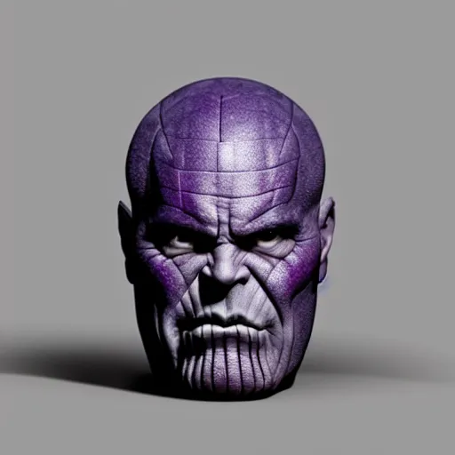 Image similar to thanos's face on an apple, hyperdetailed, artstation, cgsociety, 8 k