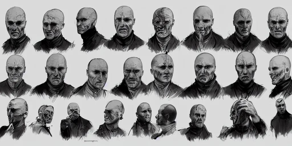 Image similar to hannibal lecter, character sheet, concept design, contrast, kim jung gi, greg rutkowski, zabrocki, karlkka, jayison devadas, trending on artstation, 8 k, ultra wide angle, pincushion lens effect