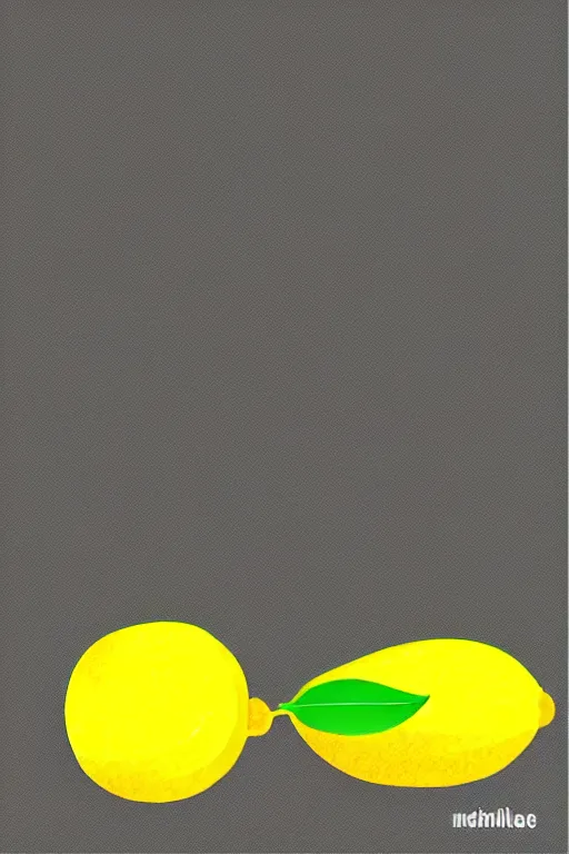 Image similar to minimalist colorful art of a yellow lemon on white background, illustration, vector art