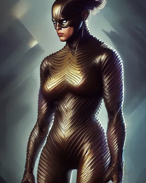 Image similar to A superhero made of poop, highly detailed, intricate linear patterns, sharp focus, art by Artgerm and Greg Rutkowski and WLOP