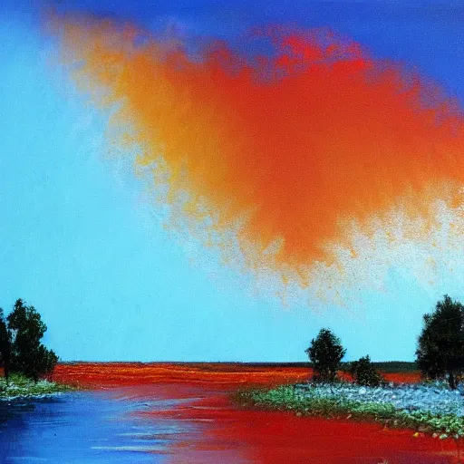 Image similar to september 1 1 painted by bob ross