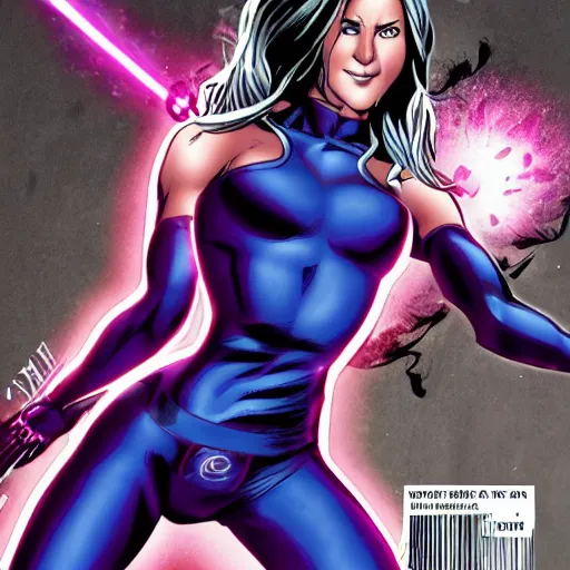 Image similar to jennifer aniston as psylocke, comic book, highly detailed