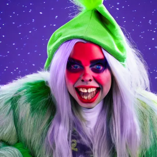 Prompt: billie eilish as a grinch 8 k