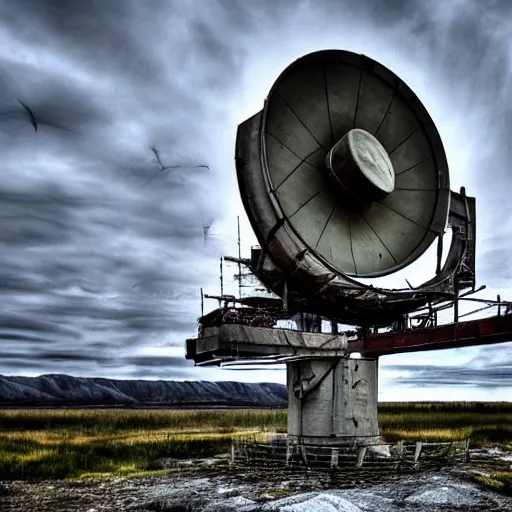 Prompt: abandoned cold war radar installation, 2 0 1 0 photo, 4 k, 8 k, hdr, art station