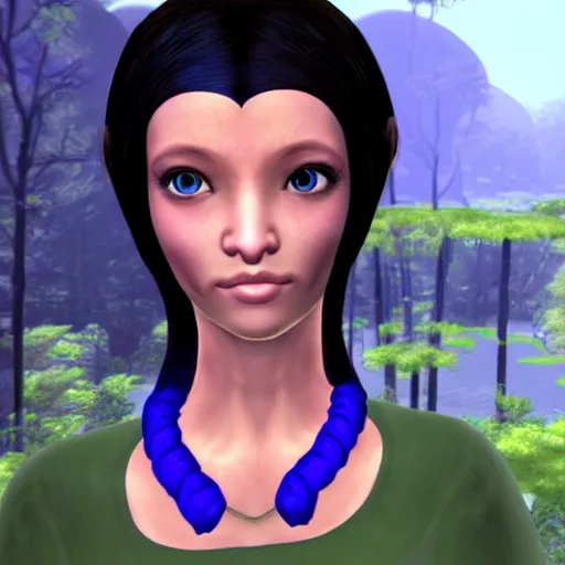 Image similar to a beautiful avatar hair from the second life video game : :