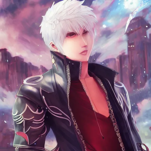 Image similar to beautiful anime art of Nero from devil may cry by WLOP, rossdraws, Logan Cure, Mingchen Shen, BangkuART, sakimichan, yan gisuka, JeonSeok Lee, zeronis, Chengwei Pan on artstation