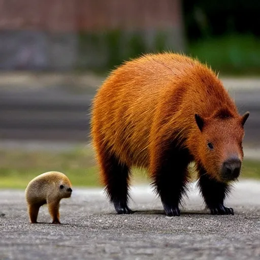 Image similar to a gummy bear but it ’ s a capybara instead of a bear