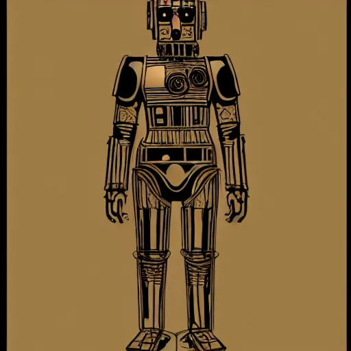 Image similar to sketch of c - 3 p 0 by leonardo da vinci