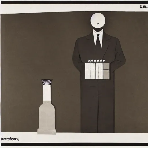 Image similar to Surreal, Dadaist art of a banker. 1930s.