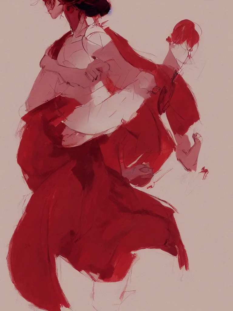 Image similar to red femininity by Disney Concept Artists, blunt borders, rule of thirds