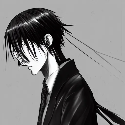 Prompt: Levi Ackerman, elegant, 2d, ultra highly detailed, digital painting, smooth, sharp focus, artstation, black and white art by Hajime Isayama