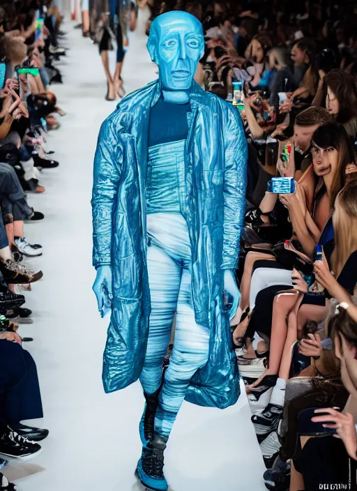 Image similar to hyperrealistic and heavy detailed balenciaga runway show of rick and morty , Leica SL2 50mm, vivid color, high quality, high textured, real life