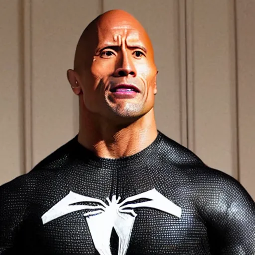 Image similar to dwayne johnson as spiderman